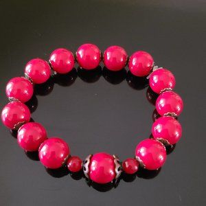 Red Beaded Bracelet Christmas Jewelry-Red Boho bracelet-Beaded Bracelet